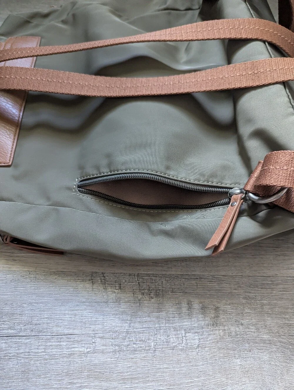 The Sak Green Womens Esperato Nylon Backpack Purse